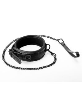 BLAZE COLLAR AND LEASH CROCO BLACK