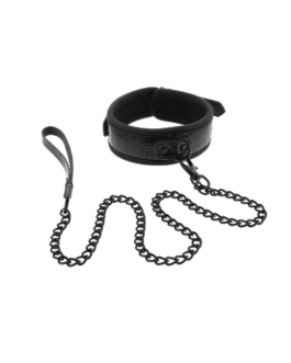 BLAZE COLLAR AND LEASH CROCO BLACK